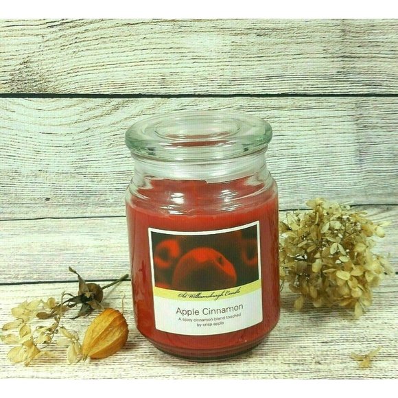 Scented Candles Apple Cinnamon Glass Jar Red Candle Home Décor Fragrance Gift - Picture 2 of 11